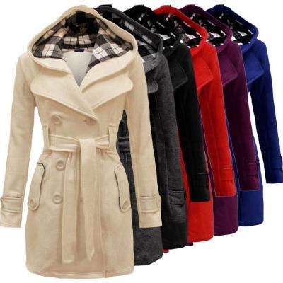 Fashion Womens Warm Winter Hooded Long Section Jacket Outwear Coat 