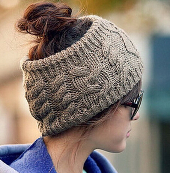 Twisted Knitted Yarn Headbands Women's Winter Fashion Empty Hat Hair Accessories Headbands