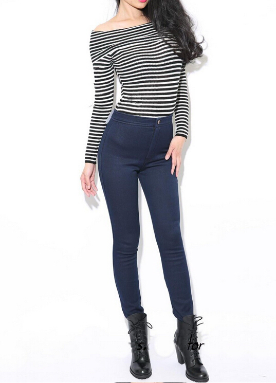 Fashion Vintage Denim Jeans Woman Pencil Casual Denim Stretch Skinny High Waist Jeans Pants Women Plus Size