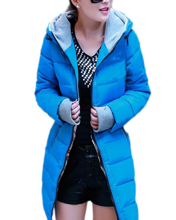 Women Long Winter Warm Hooded Parka Puffer Down Jacket Slim Fit Thicken